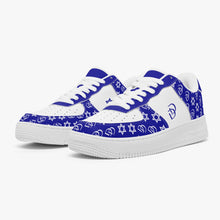 Load image into Gallery viewer, Unisex David Elevate Star Of David Leather David Denza Sneakers - Dark Blue White