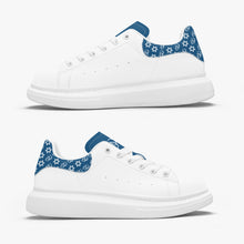 Load image into Gallery viewer, Unisex David Bold Star Of David Pattern Leather Oversized Sneakers - Blue on White