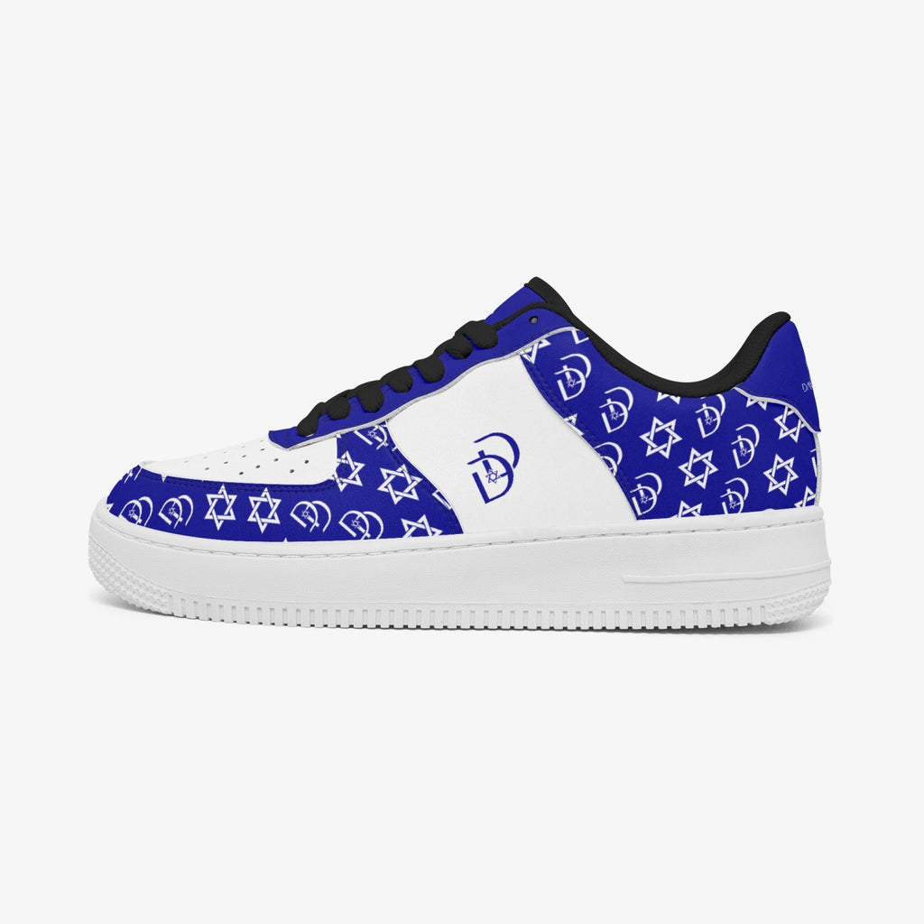 Unisex David Elevate Star Of David Leather David Denza Sneakers - Dark Blue White