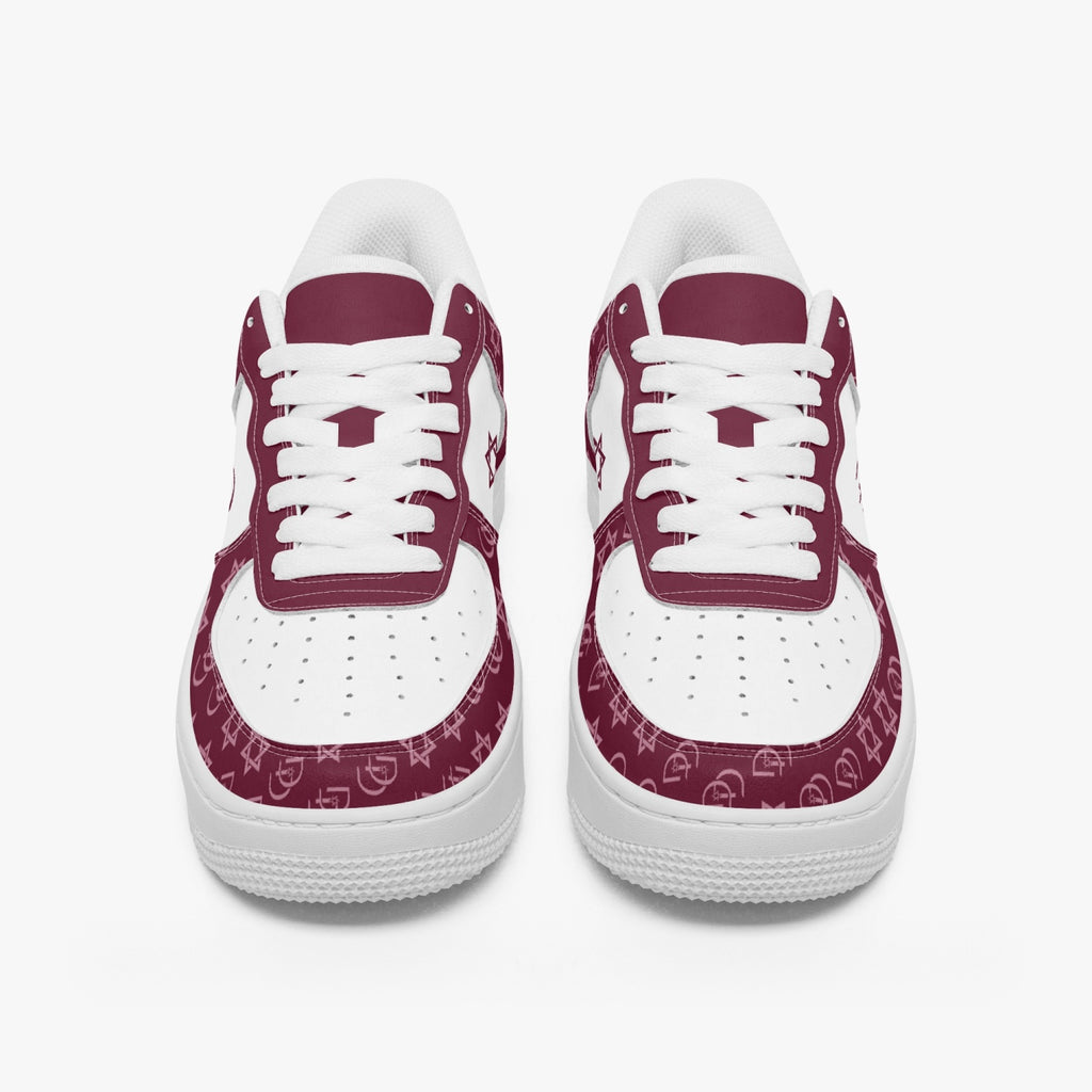 Unisex David Elevate Star Of David Leather David Denza Sneakers - Rich Burgundy