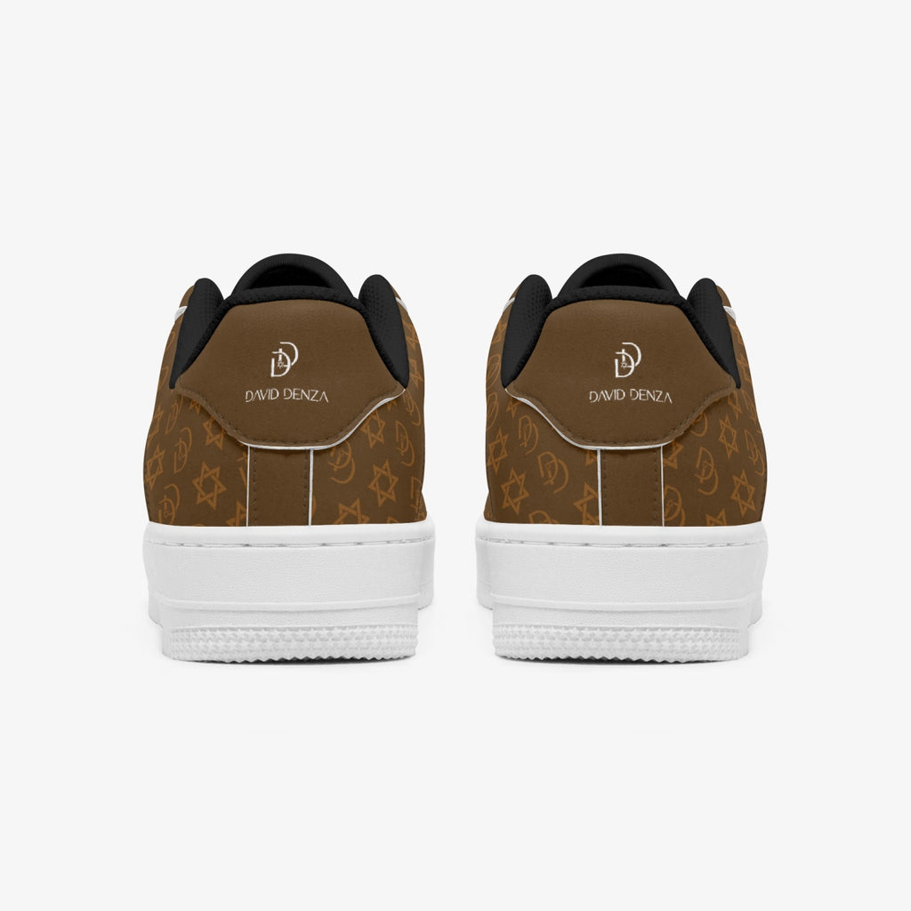 Unisex David Elevate Star Of David Leather David Denza Sneakers - Rich Brown & Light Tan