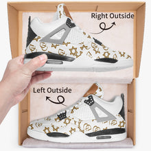 Load image into Gallery viewer, Unisex David Prime Star Of David Basketball Sneakers -White with gold