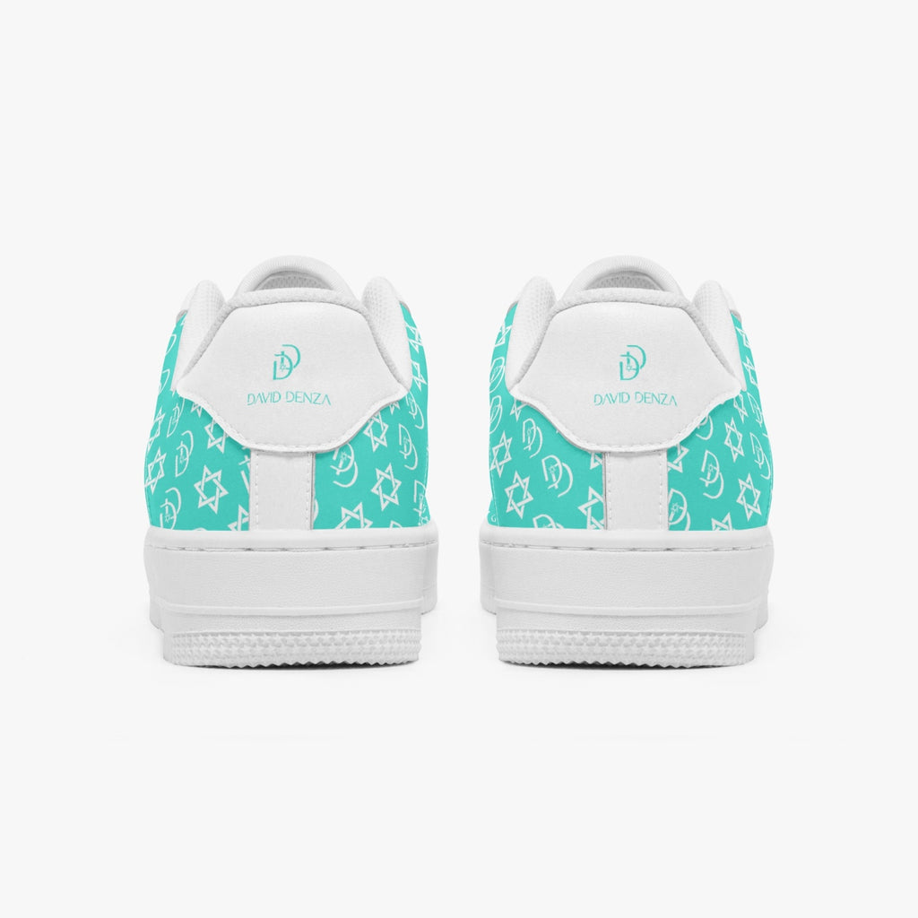 Unisex David Elevate Star Of David Leather David Denza Sneakers - Turquoise Color