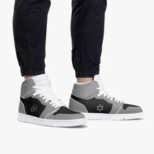 Load image into Gallery viewer, Unisex David Legends Star Of David High-Top Leather Sneakers David Denza - Black and Gray