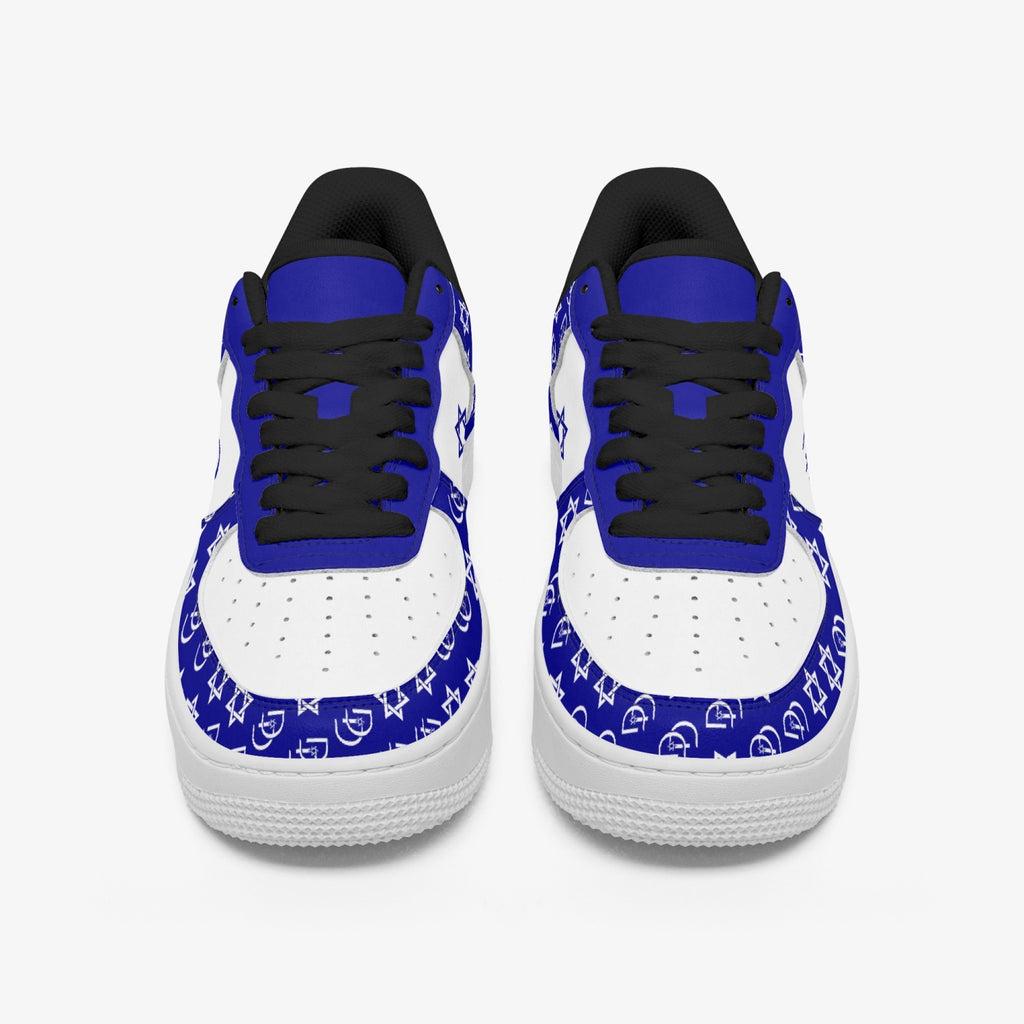 Unisex David Elevate Star Of David Leather David Denza Sneakers - Dark Blue White