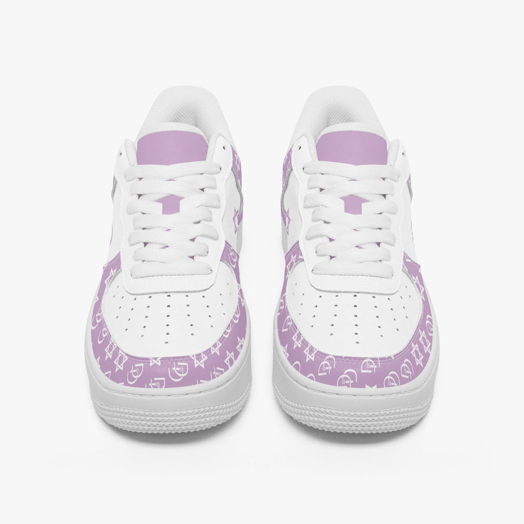 Unisex David Elevate Star Of David Leather David Denza Sneakers - Orchid Haze & White