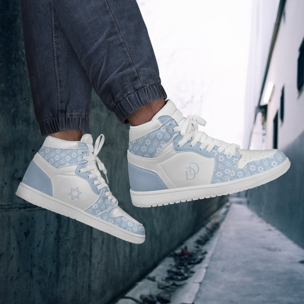 Unisex David Legends Star Of David High-Top Leather Sneakers David Denza - sky blue