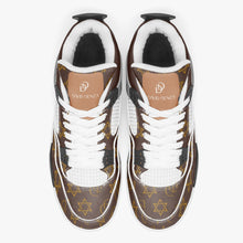 Load image into Gallery viewer, Unisex David Prime Star Of David Basketball Sneakers -Brown with gold