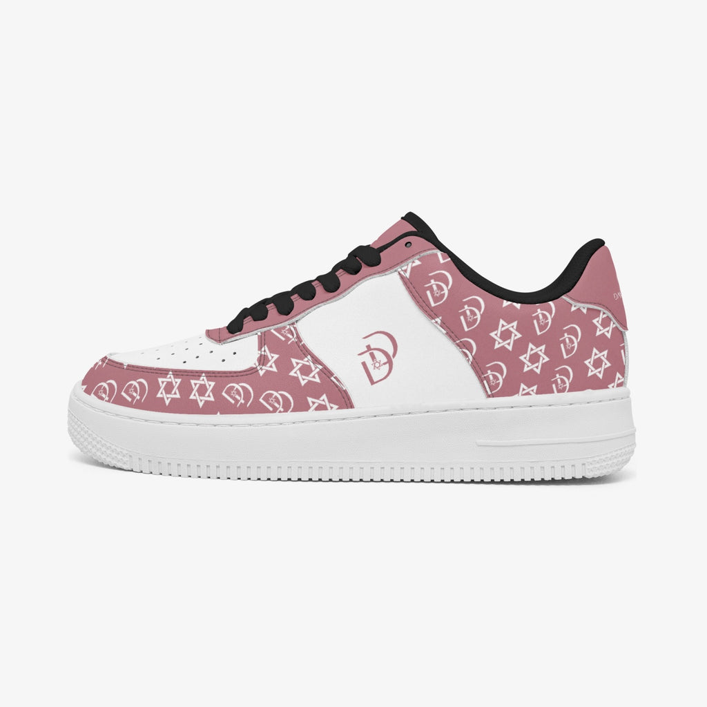 Unisex David Elevate Star Of David Leather David Denza Sneakers - Rose Dust & White