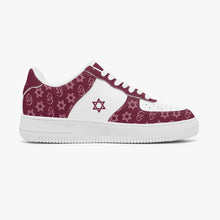 Load image into Gallery viewer, Unisex David Elevate Star Of David Leather David Denza Sneakers - Rich Burgundy