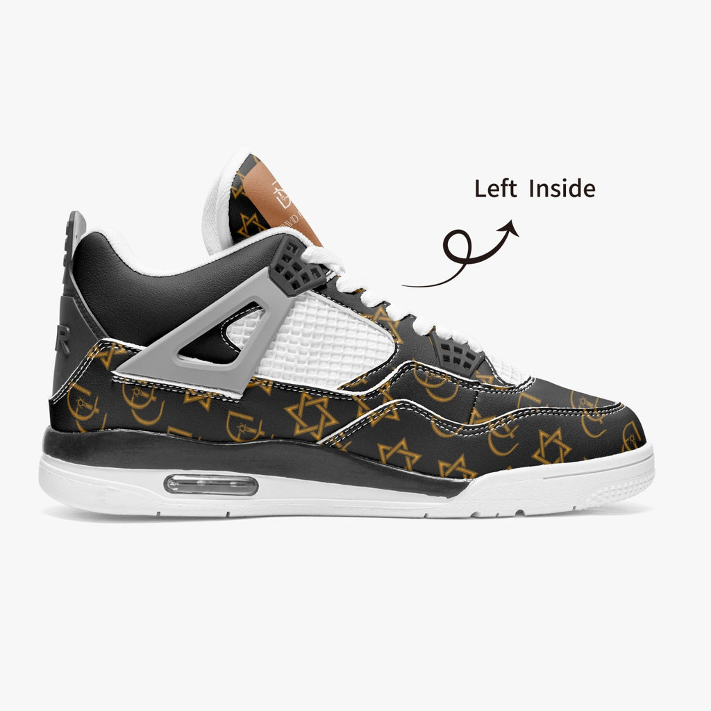 Unisex David Prime Star Of David Basketball Sneakers -Black with gold