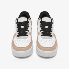 Load image into Gallery viewer, Unisex David Elevate Star Of David Leather David Denza Sneakers - Brown &amp; White